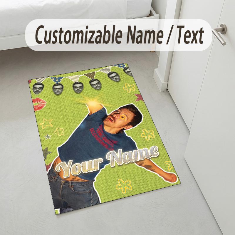 Personalized Crystal Velvet Carpet,Harry Styles Custom Printed Name, Plush Area Rug For Home Indoor Decor