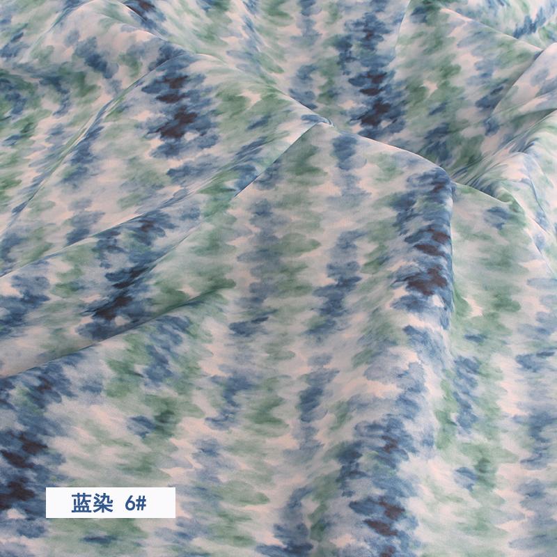 Имитация тай-дай синий краситель Цветочный принт Хлопковый поплин Тонкая ткань для DIY Детская одежда Ручная работа Аксессуары хлопковая ткань