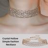 Fashion Retro Temperament Neck Chain Rhinestone Sparkling Collar Chain  Bridal