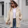 Women's Hooded Sherpa Fleece Jackets Fuzzy Warm Winter Jackets Zipper Up Teddy Coat Long Sleeve Outwear with Pockets Faux Shearling Jackets for Women