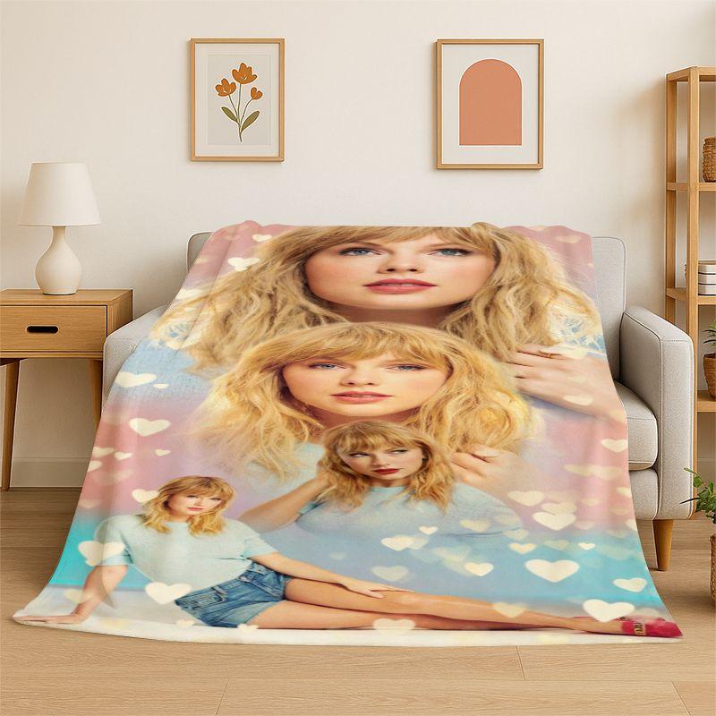 Fashion T-Taylor Singer Music Soft Flannel Throw Blanket,Cozy Blanket for Bed,Couch,Sofa,Bedroom,Living Room,Travel,Picnic