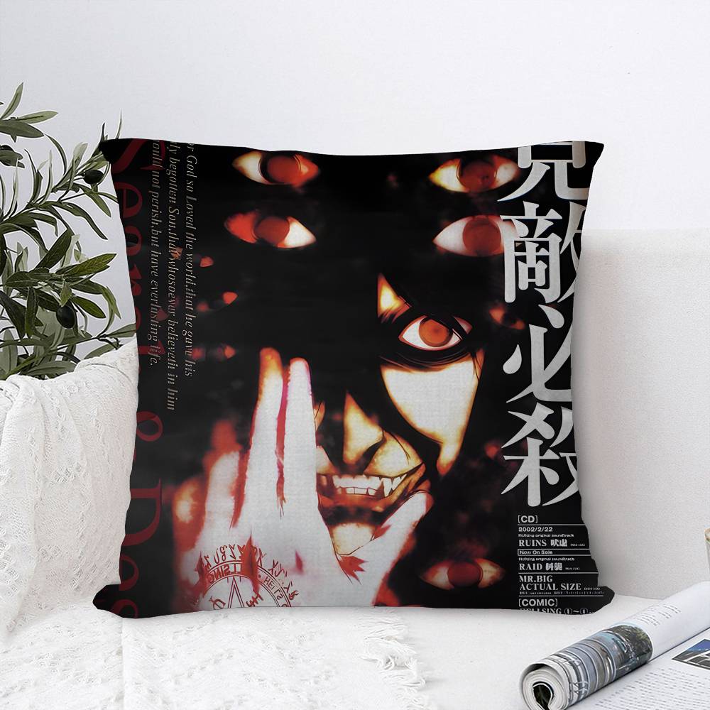 H-Hellsing Ужасы Аниме Наволочки Мультяшные Декоративные для Дивана Дома Двусторонняя Печать Короткий Плюш Милая Наволочка