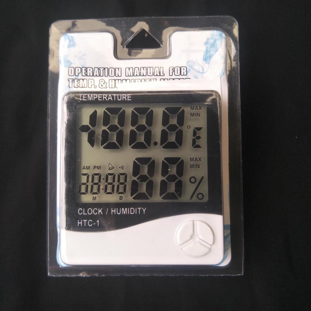 HTC-1 Large-Screen Indoor Thermometer Hygrometer with Alarm Clock