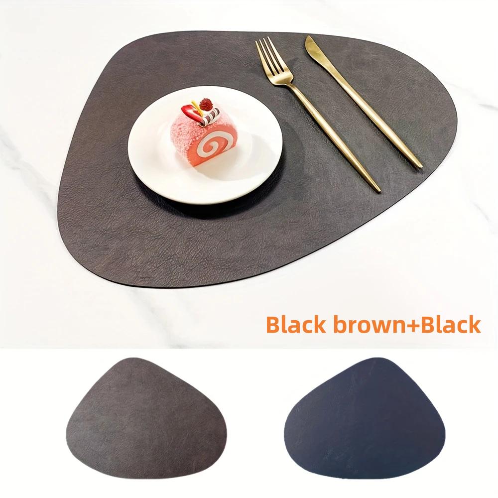 PU Leather Placemats, Waterproof Coffee Coasters, Kitchen Table Mats, Easy to Wipe Off ,Wrinkle Free Kitchen Dining Table Mats