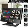 LCD Color Screen Digital Display Snooze Alarm Clock Indoor Temperature And Humidity Monitor Weather Forecast Time And Date Display Clock Tool