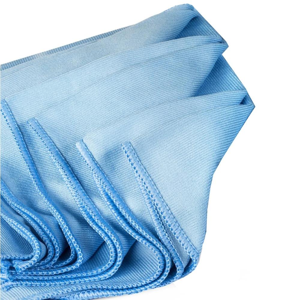 5-piece set of glass cleaning cloths, ultra-fine microfiber cloths for glass, quickly clean windows, mirrors, glasses, car screens, cameras, blue