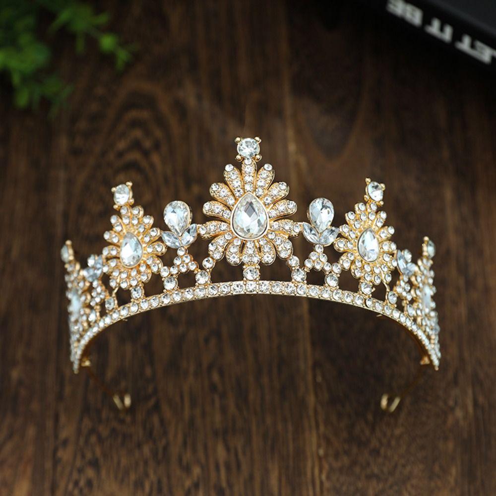 Барочная Корона с Горным Хрусталем для Конкурса, Многоцветная Корона Королевы/Принцессы, Свадебная Корона, День Рождения