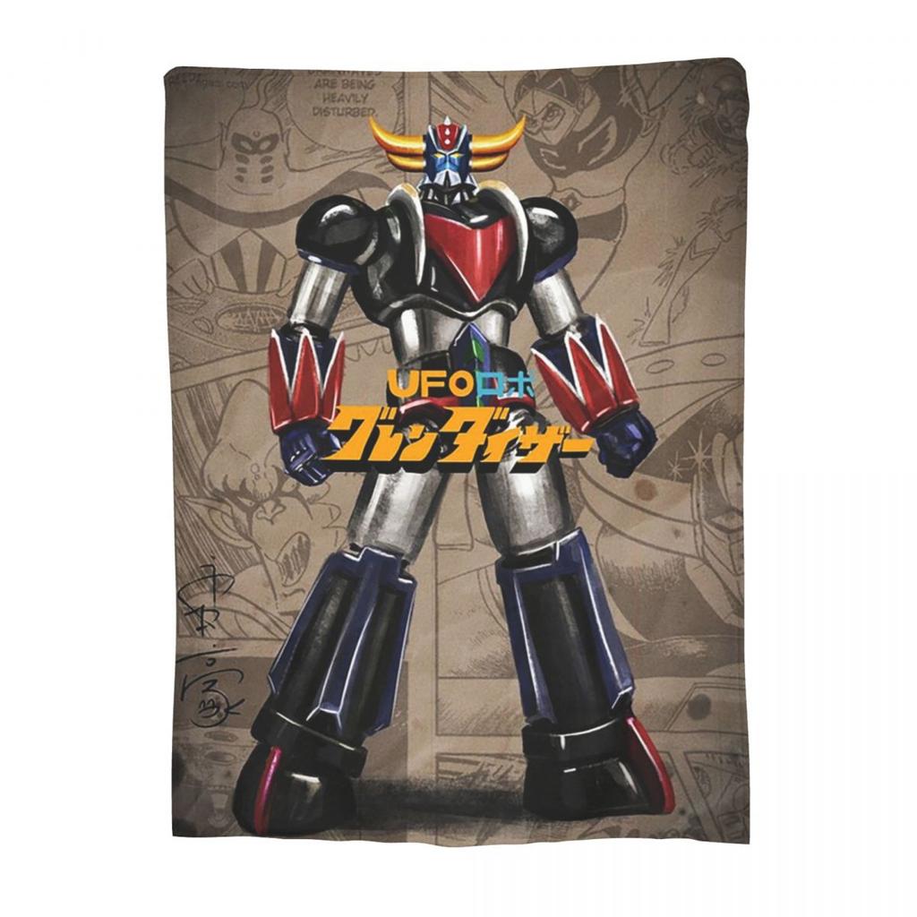 Mazinger Z Mad Robot Grendizer Anime Manga Blanket Soft Warm Flannel Throw Blanket Plush for Bed Picnic Travel Home Couch