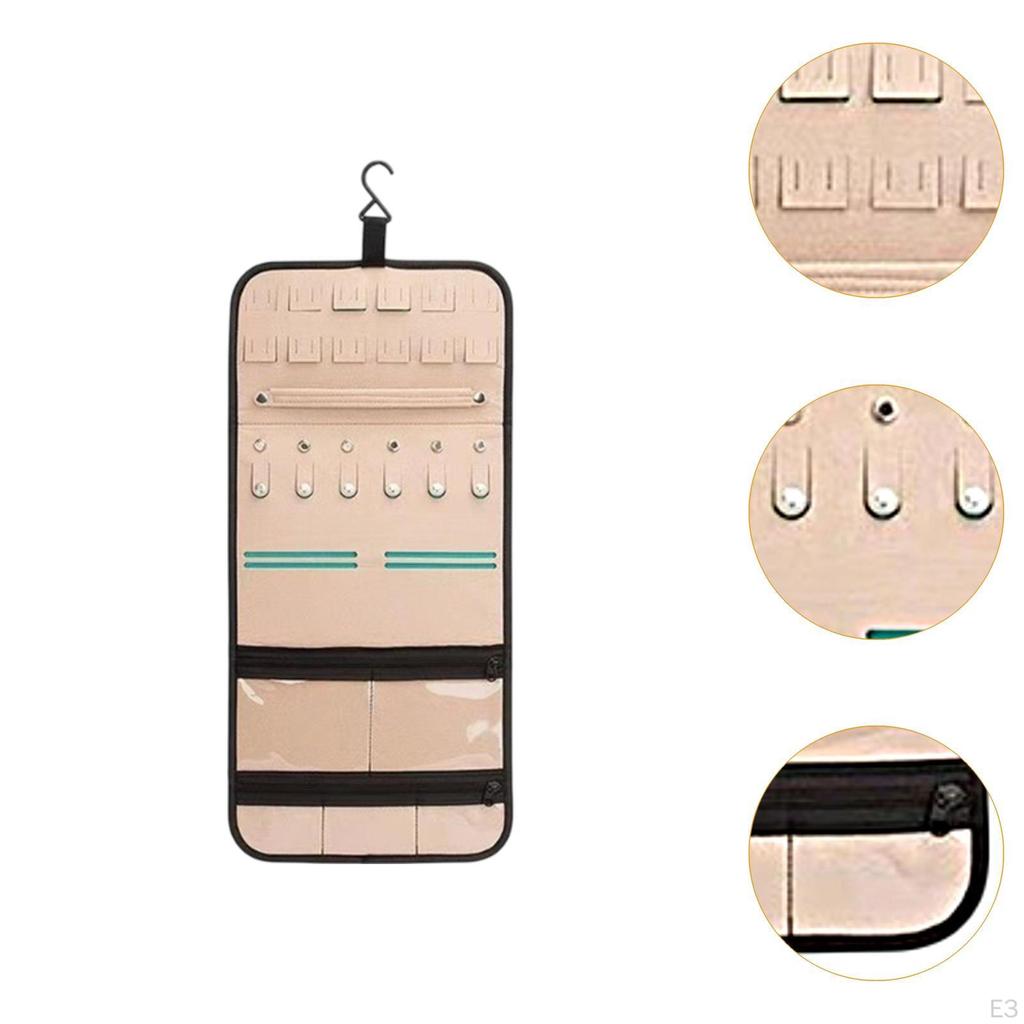 Felt Jewelry Hanging Bag Earring Organizer Multi Use for Travel Space Saving Women Ring Storage