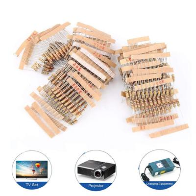 100 шт. 1/4 Вт резисторы из углеродной пленки 5% 1R-10M 10R 47R 100R 220R 1K 10K 4K7 100K 560K 1M 3M3 Ом сопротивление цветных колец