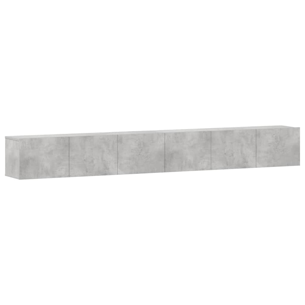 vidaXL 3-tlg. TV-Schrank-Set Betongrau Holzwerkstoff