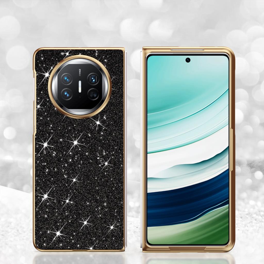 Чехол для Huawei Mate X6 Тонкий Блестящий Электроplated Чехол-Обложка из PU Кожи для Huawei Mate X5 X6