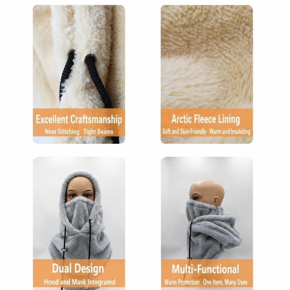 Plush Winter Face Mask Windproof Ski Mask Hat Unisex Face Cover Cap Winter