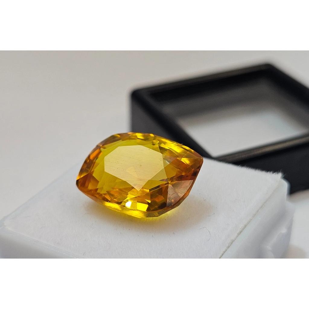 Stunning Yellow Color Citrine Natural Fancy Cut 12+ Ct Loose Gemstone