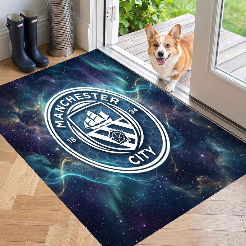 Soft Floor Carpet Manchester City Pattern Area Rug Decorative Mat For Home Room Decoration