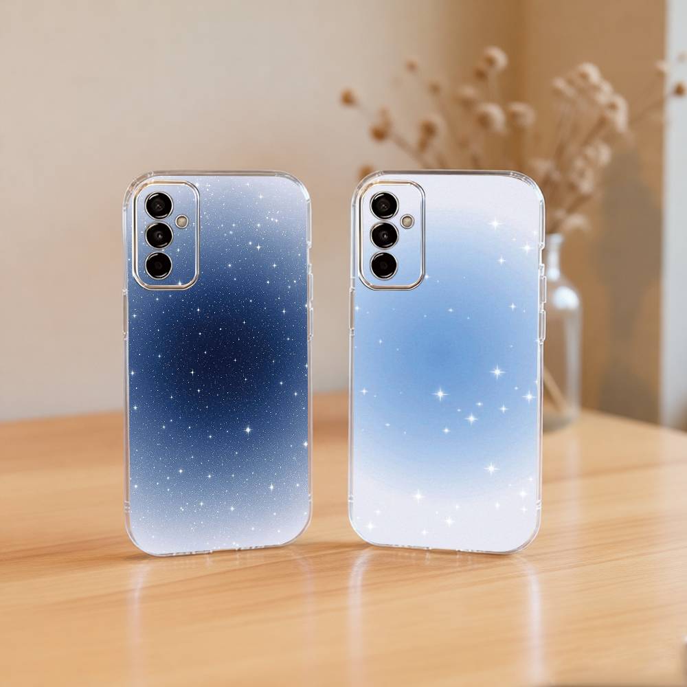 Однотонный чехол для телефона «Звездное небо» для Samsung A10, 12, 20, 21S, 30, 31, 40, 50, 51, 52, 70, 71 Прозрачная крышка