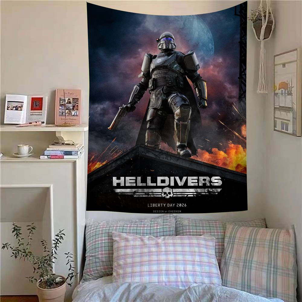 Игра Helldiver 2 Подвесной Богемный Гобелен Богемные Настенные Гобелены Мандала Кавайная Декор Комнаты
