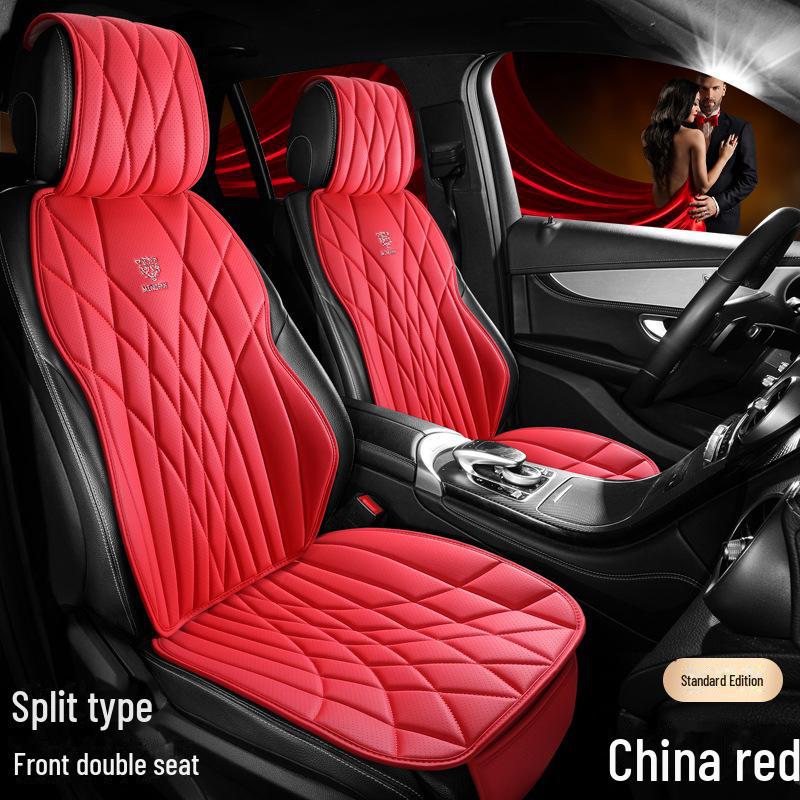 Универсальный комплект подушек для автомобильного сиденья из дышащей кожи наппа - 3 предмета, всесезонный, перфорированный, чехол для заднего сиденья, однокомпонентная подушка для маленького автомобиля