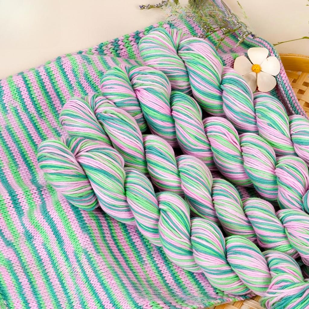 4-Pack Cotton Yarn 200g (4x50g ) Breathable Soft Woven Thread for Knitting Crochet Mixed Colors Lightweight for Sweaters Yarns