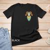 Artistic Pocket Big Horn Sheep Psychedelic Head Sketch Graphic Unisex T-shirt