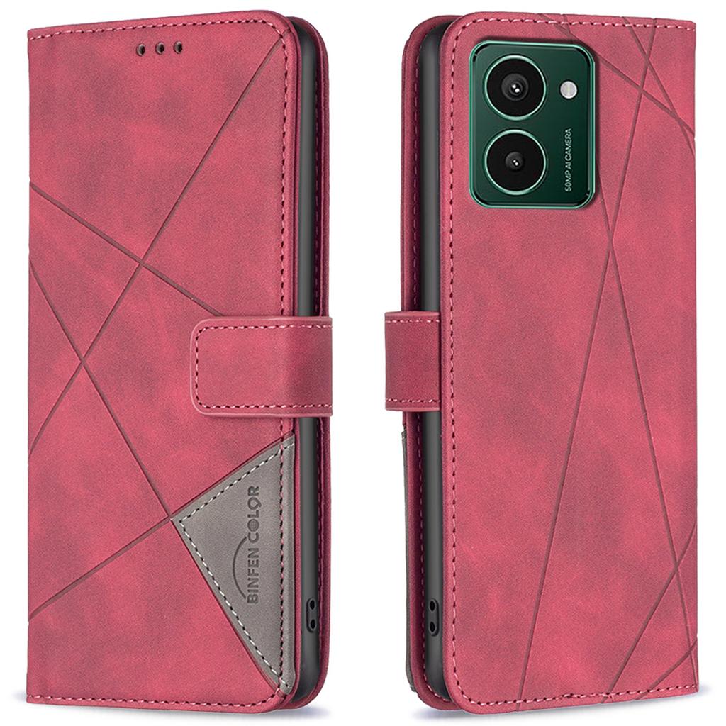 BINFEN COLOR For HMD Pulse+ Phone Cases Wallet Stand Geometry Imprinted Leather Cover