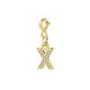 Trendy Gold Color Micro-inserts Zircon Alphabet Charm DIY Making Letter Pendant Necklace Bracelet Accessories Fashion Jewelry