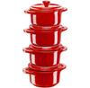 Набор для запекания Zwilling Staub Ceramique Mini Cocotte, 200 мл, 4 предмета, вишнево-красный (40508-158-0)