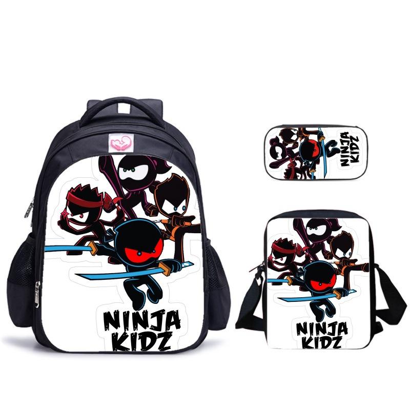 Школьный набор Ninja Kidz из трех предметов, Ранец-сумка для мальчиков и девочек, Пенал, Комбинация для хранения