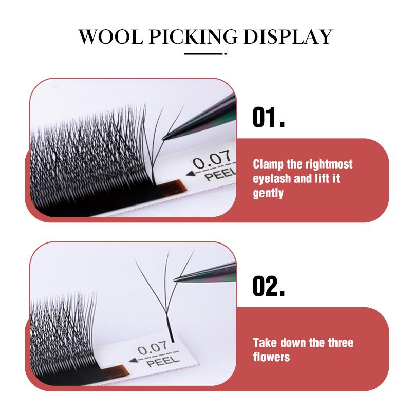 3D W-образные ресницы для наращивания DeceMars, толщина 0,07 мм, 3 кончика, изгиб C/D, высокое качество, индивидуальные ресницы