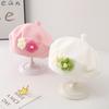 Flower Baby Beret Hat Winter Warm Knitted Beanie Cap For Infant Girls Korean Toddler Princess Artist Solid Color Painter Caps