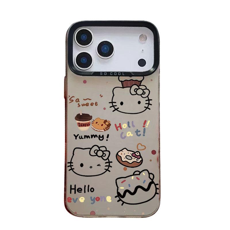 Чехол для телефона iPhone 16pro 13 17 14pro, мультяшный кот KT для яблока, чехол для девушки 15, милый