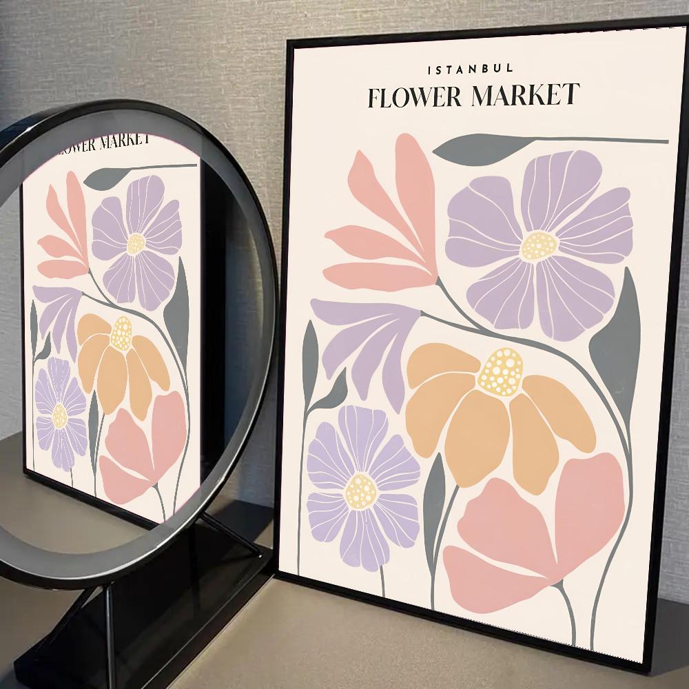 1 шт. Цветочный рынок настенное искусство красочный скандинавский плакат с растениями HD постеры для дома, комнаты, бара, кафе декор искусство настенная живопись картина