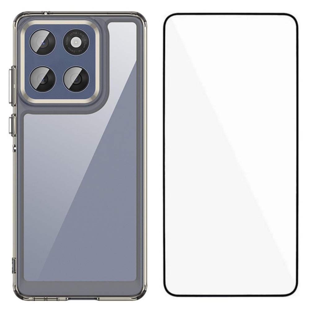 Серия WANLONFENG XC Чехол для Motorola Edge 60 Fusion 5G из ТПУ и акрила с закаленным стеклом (Большое отверстие для линзы)