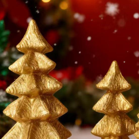 4 шт. Светящиеся фигурки рождественской елки из смолы, настольное украшение