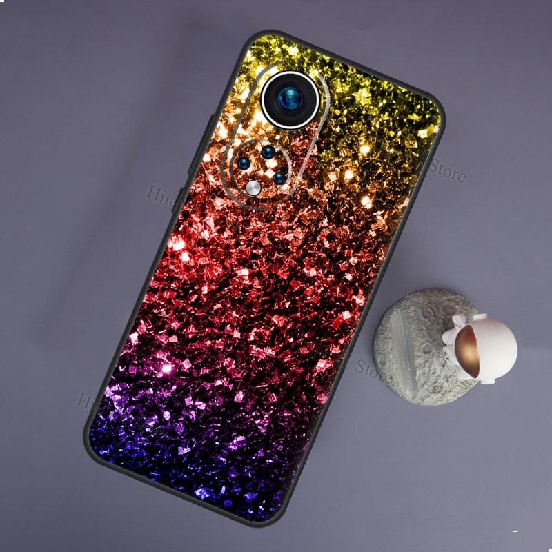 Аквамариновый Радужный БЛЕСТКИ И СПАРКЛЫ Для Huawei P20 P30 P40 Lite Pro Nova 5T Nova 9 P Smart 2019 Чехол Для Honor 50 Lite Обложка