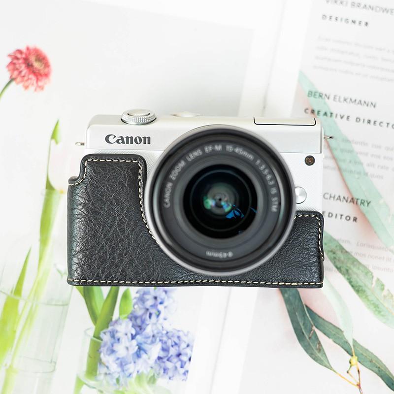 Canon EOS M50 Mark II M200 200D Camera Protective Case PU Leather Sleeve Bag Mirrorless DSLR With Shoulder Strap