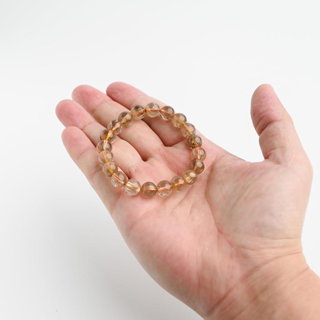 Eigado Ювелирный Город Сёсэнкё Рутиловый Кварц 10 мм 16 см Запястье Ограниченный Браслет Натуральной Силы, Камень, Окружность, Единственный в Своем Роде, Издание, Камень,