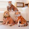 45cm Simulation Wild Animal Plush Doll Realistic Mother And Son Tiger Leopard Lion Plush Toy Home Decor Birthday Gift For Boy