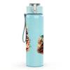 1PC Burning Flame Texture Abstract 750ml Color Plastic Sports Water Bottle Leakproof Flip Straw Lid Suitable for Sports Office Home Use