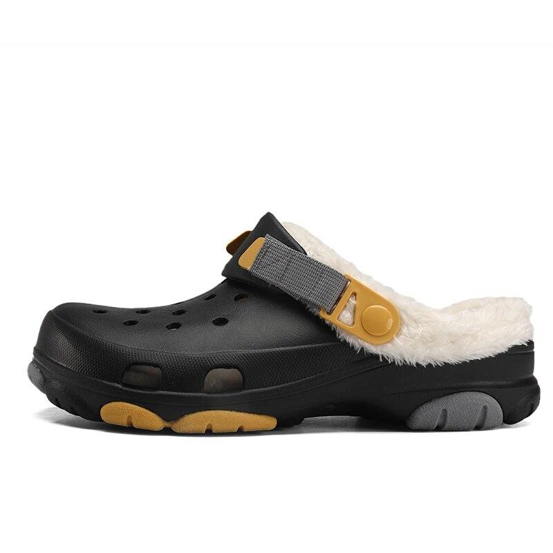 Зимние повседневные тапочки с круглым носком, уличная обувь, эластичная толстая подошва, модная универсальная бархатная модель, сохраняет тепло, удобна