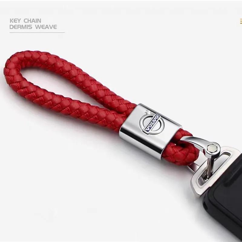 Car Metal/Leather Styling Keychain For Volvo XC40 XC90 V40 V90 V60 XC60 S80 S60 S90 C40 V70 XC70 Accessories