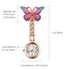 Lancardo Watch Nurse Inverted Watch Pocket Watch Analog Nurse Watch Clip Pocket Watch Butterfly Rose Gold Present