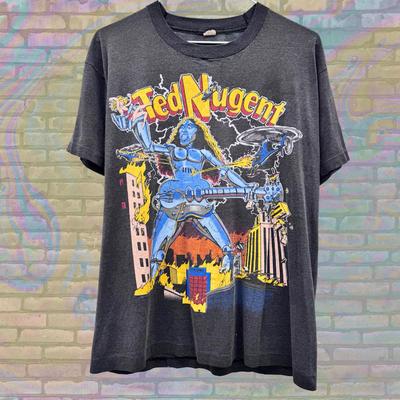 Винтажная футболка Ted Nugent 80-х годов Metal Maniac Tee Концертная футболка IL587 Унисекс