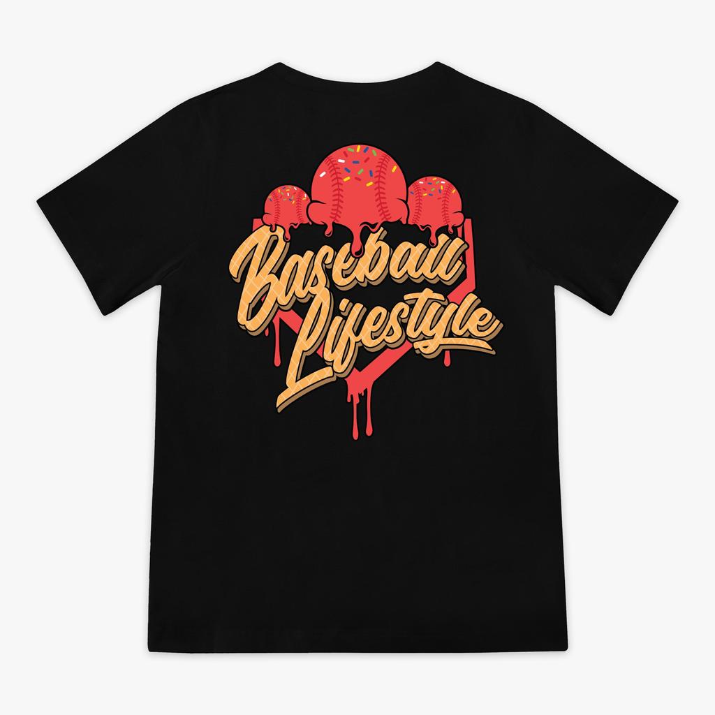 2026 Summer Latest Baseball 101 Lifestyle Youth Adult Cartoon Multiple Ice Cream Prints Breathable Parentchild Cotton Tshirt