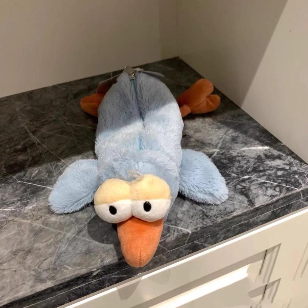 Japanese Cartoon Bird Plush Pencil Case - Cute, Soft Animal Stationery Bag for Middle School Students