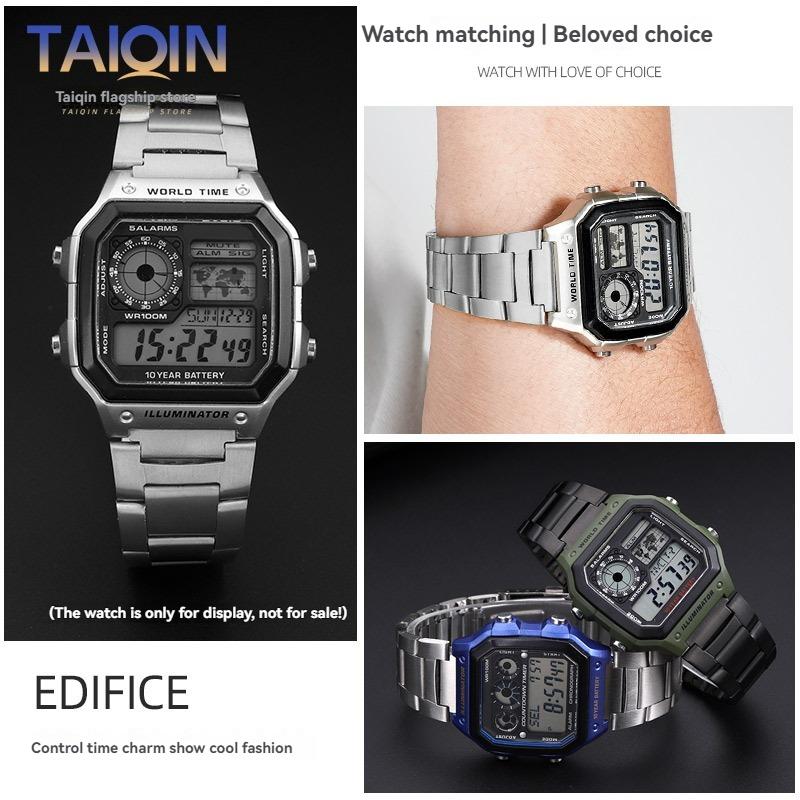 18мм Стальной ремешок для часов Casio Small Square 3299 AE-1200WH/1300WH W-218 AE1200 металлический ремешок 18мм Браслет наручный
