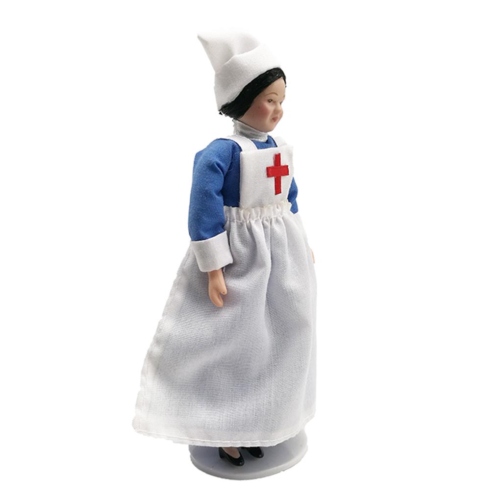 1:12 Кукольный домик, миниатюрные фарфоровые куклы, модель, маленькая красивая викторианская служанка, леди, медсестра, помощница для девочек и мальчиков