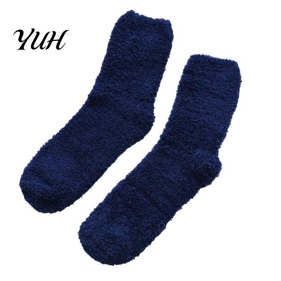Moisture Wicking Thermal Socks Thickened Plush for Men, Winter Solid Color Fuzzy Socks, Warm Slippers Soft Indoor Sleep Footwear, Coral Fleece