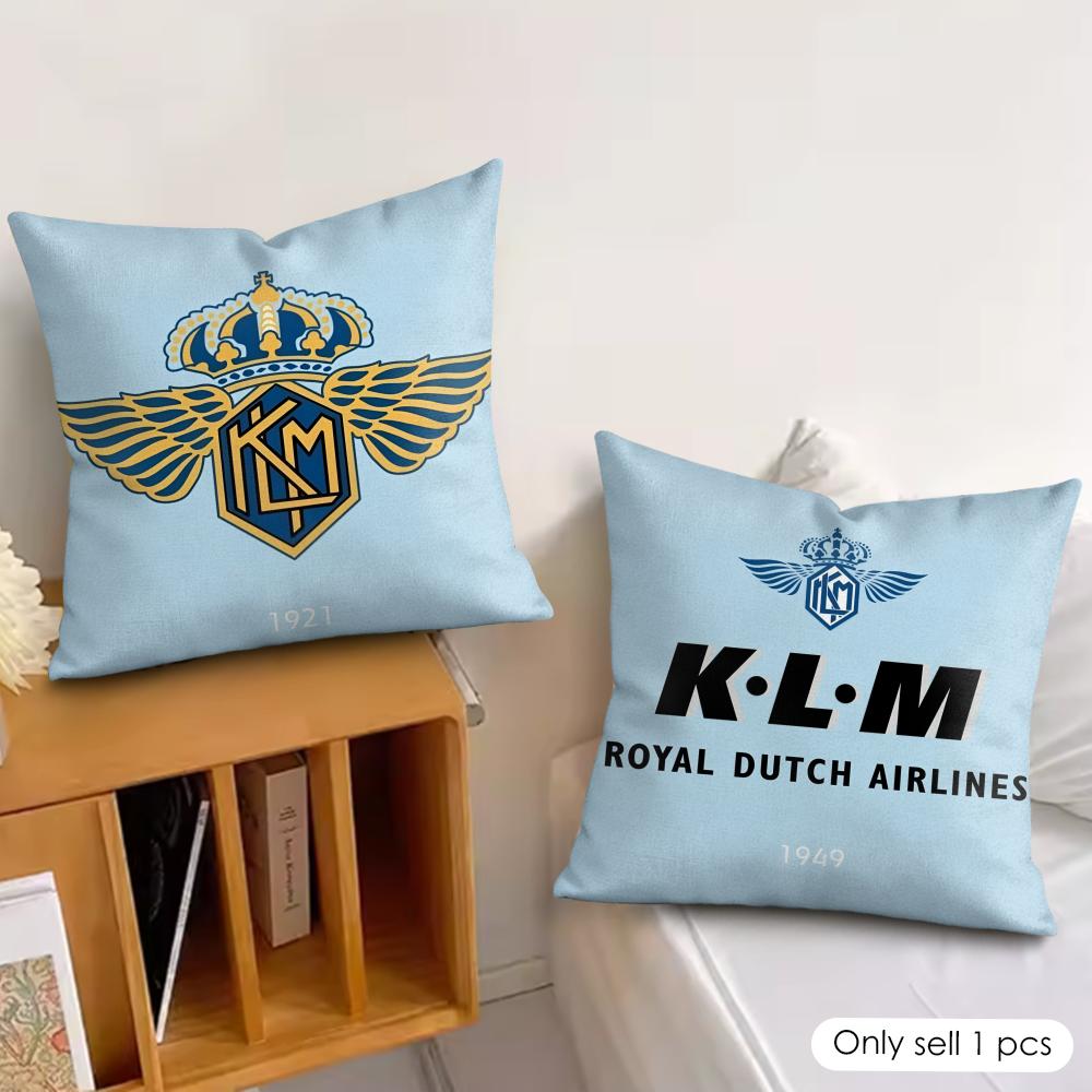 Нидерланды KLM R-Королевская голландская авиакомпания Наволочка из шелковистого короткого плюша на подушку, с потайной молнией, пылезащитная наволочка для диванной подушки, для домашнего декора
