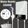 220V 6500W Instant Electric Water Heater Temperature Adjustment Tankless with Shower Head Hot Water System